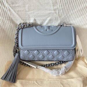 SOLD NWT Tory Burch SMALL FLEMING CONVERTIBLE SHOULDER BAG cloud blue